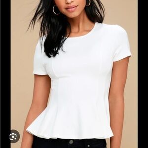 Lulu's Cream Short Sleeve Top
